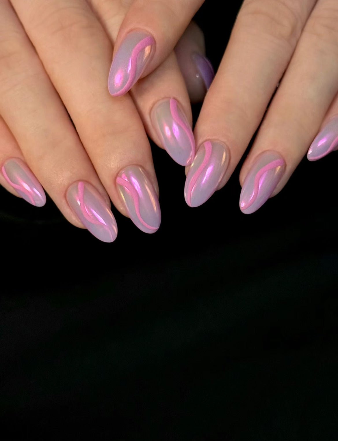 PINK WAVES - Faux ongles réutilisable - Madame Lovely - Madame Lovely